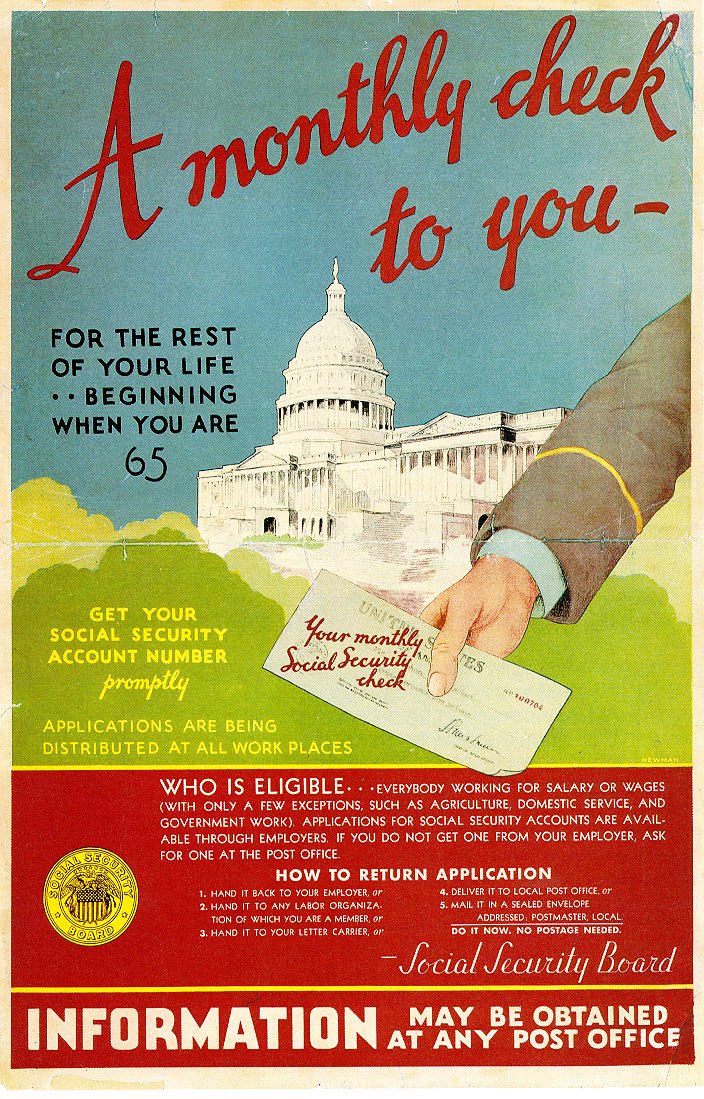 old poster advertising Social Security benefits