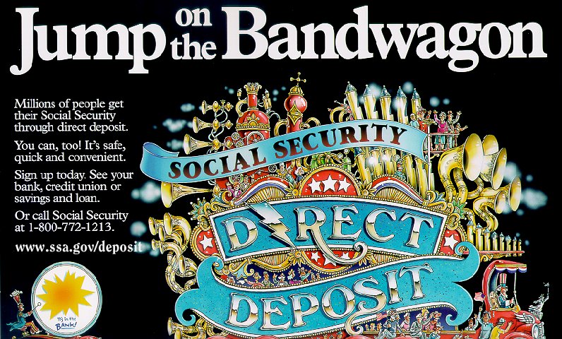 color poster promoting Direct Deposit