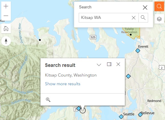 Map navigation city and state search