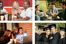 Collage of young workers and college students